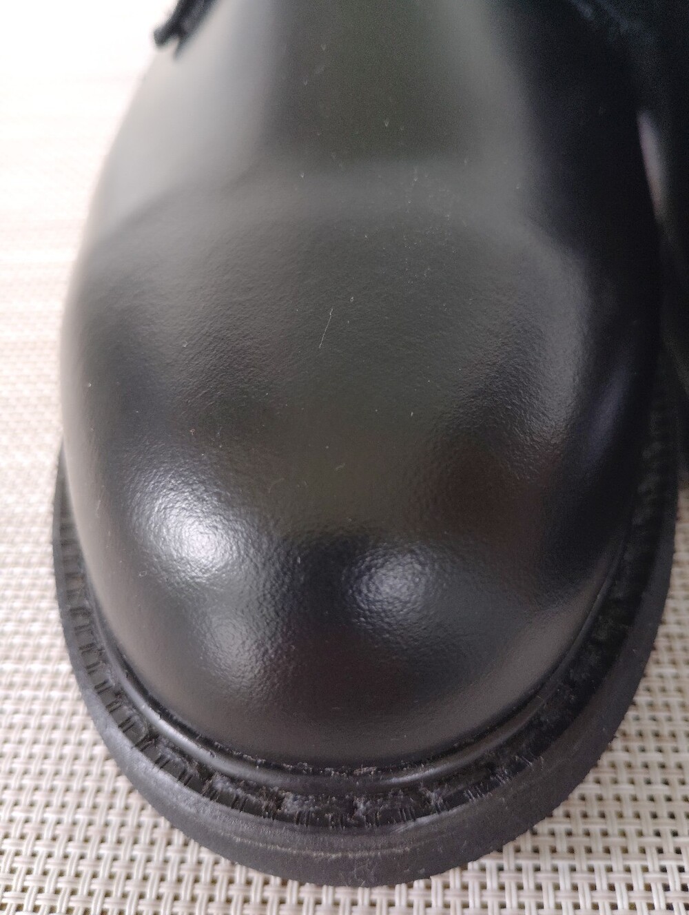 Women's Bates "Uniform Oxford" Black Polished Leather Shoes. Wide. Size 10.5W. - Picture 5 of 10